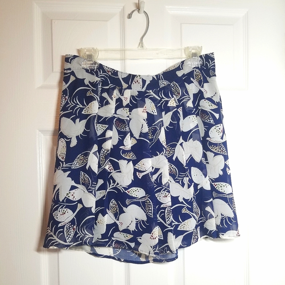 Abstract Dove Birds Mini Skirt